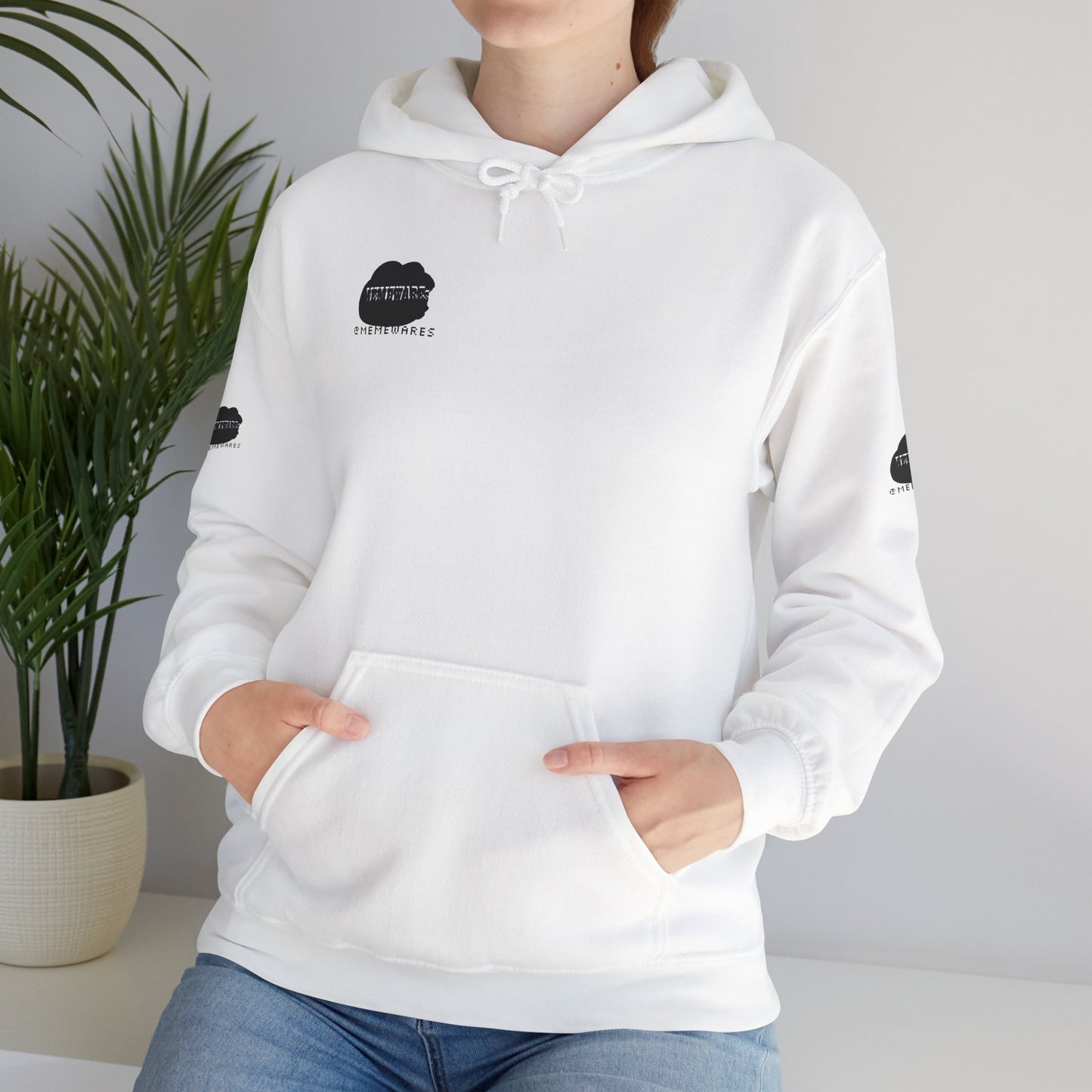 MEMEWAREs Heavy Blend™ Hooded Sweatshirt (sleeve design)