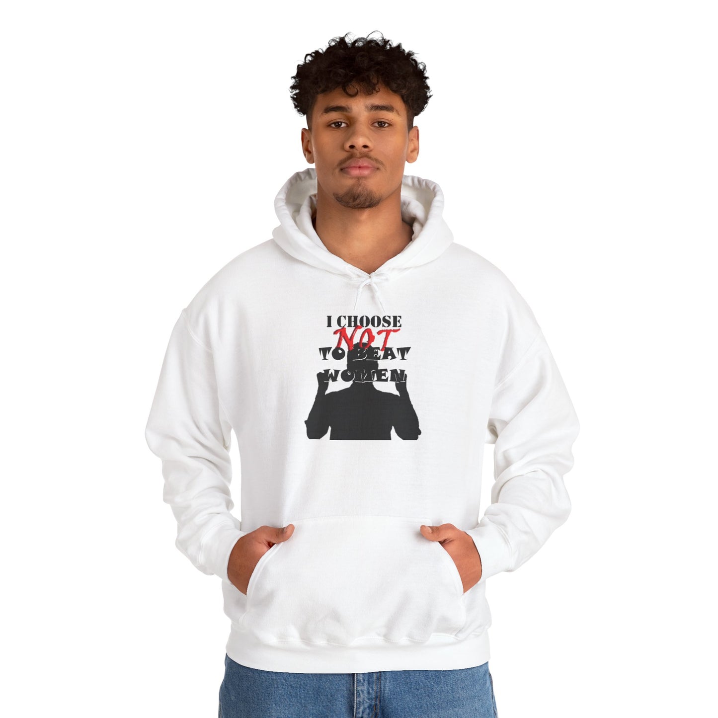 I Choose NOT To Beat Women Heavy Blend™ Hooded Sweatshirt
