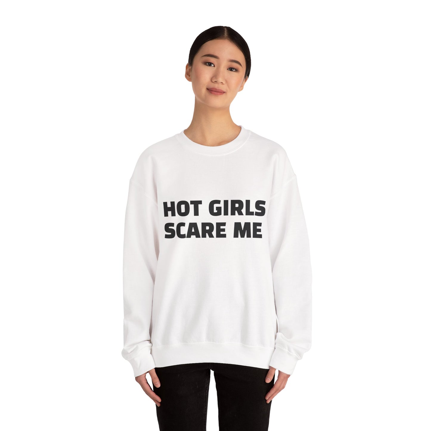 HOT GIRLS SCARE ME Heavy Blend™ Crewneck Sweatshirt