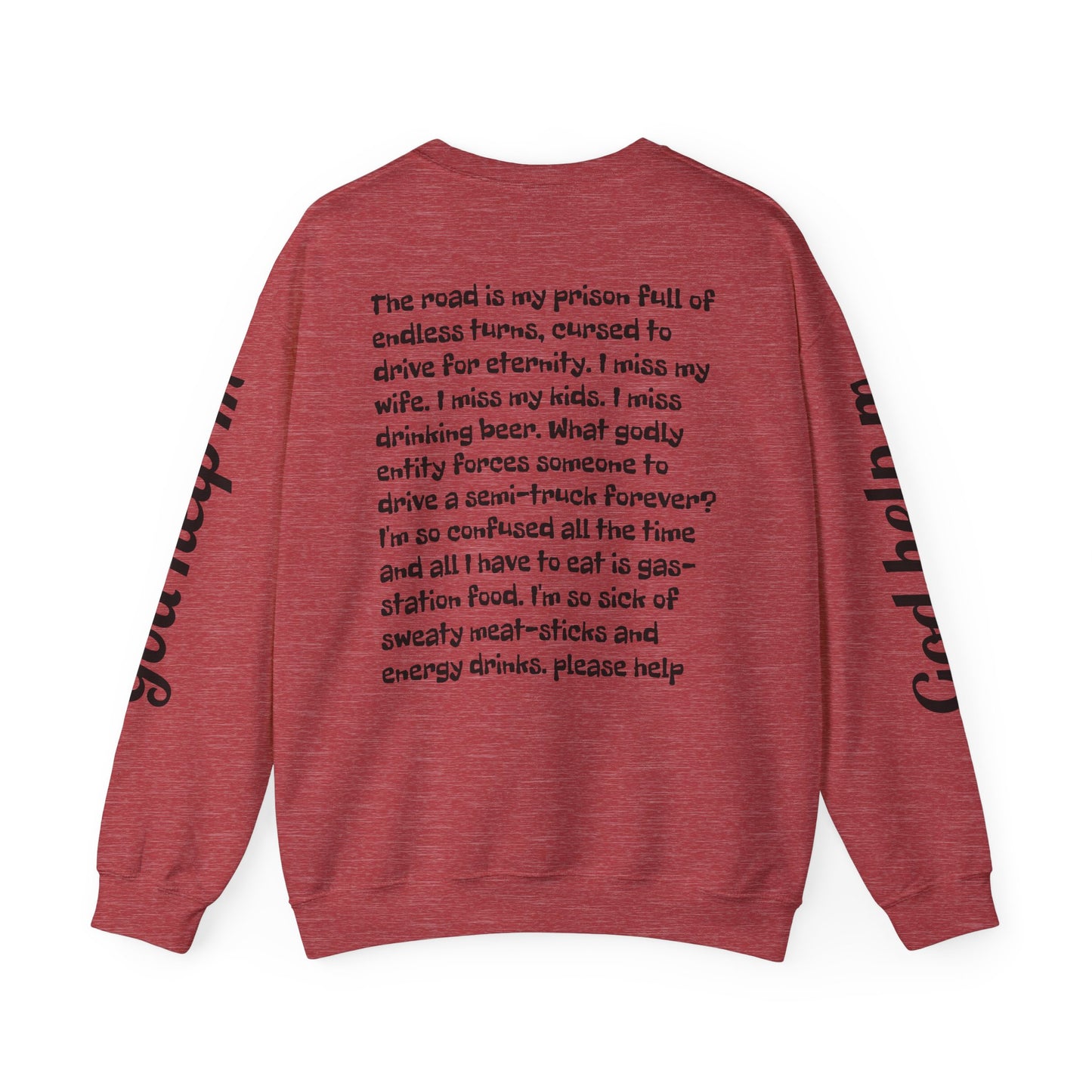 "Trucker by Day, Trucker by Night" Heavy Blend™ Crewneck Sweatshirt