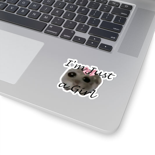 I'm Just a Girl Kiss-Cut Sticker