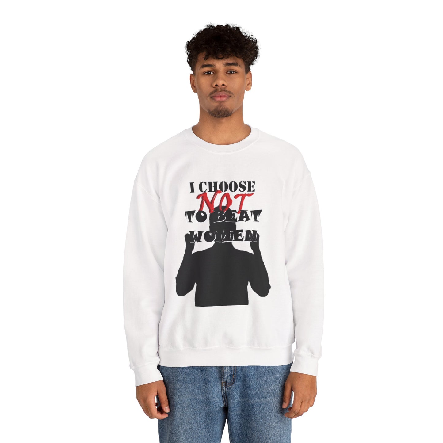 I Choose NOT To Beat Women Heavy Blend™ Crewneck Sweatshirt