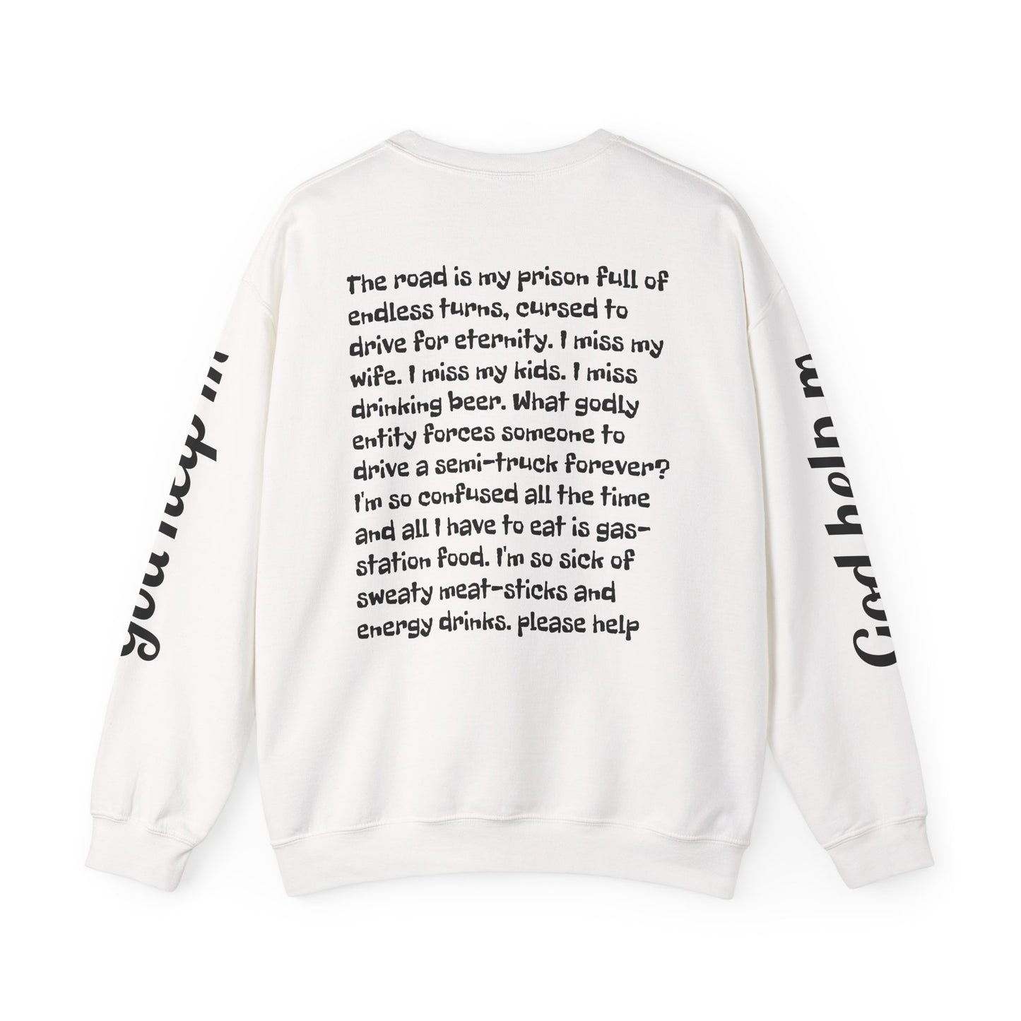 "Trucker by Day, Trucker by Night" Heavy Blend™ Crewneck Sweatshirt