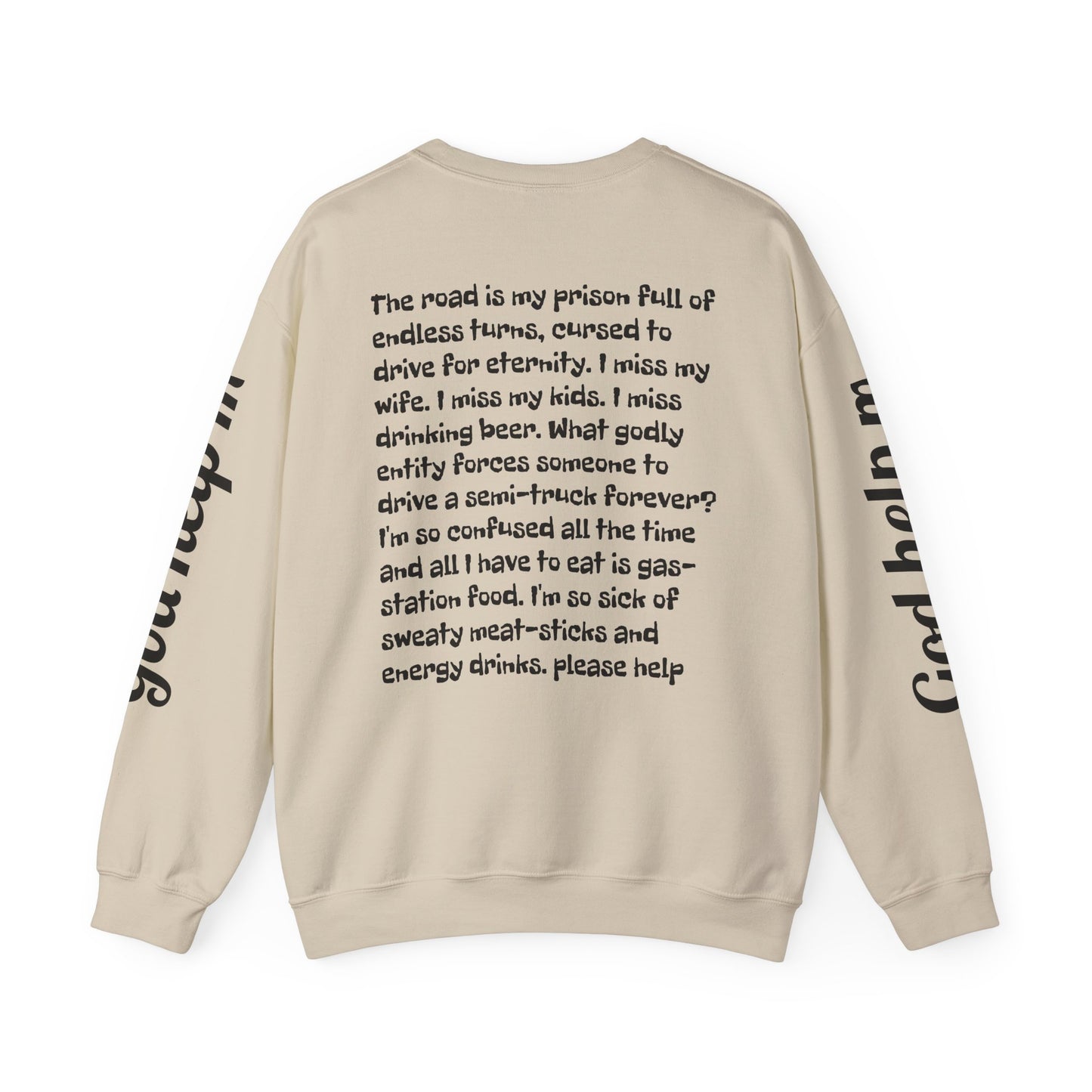"Trucker by Day, Trucker by Night" Heavy Blend™ Crewneck Sweatshirt