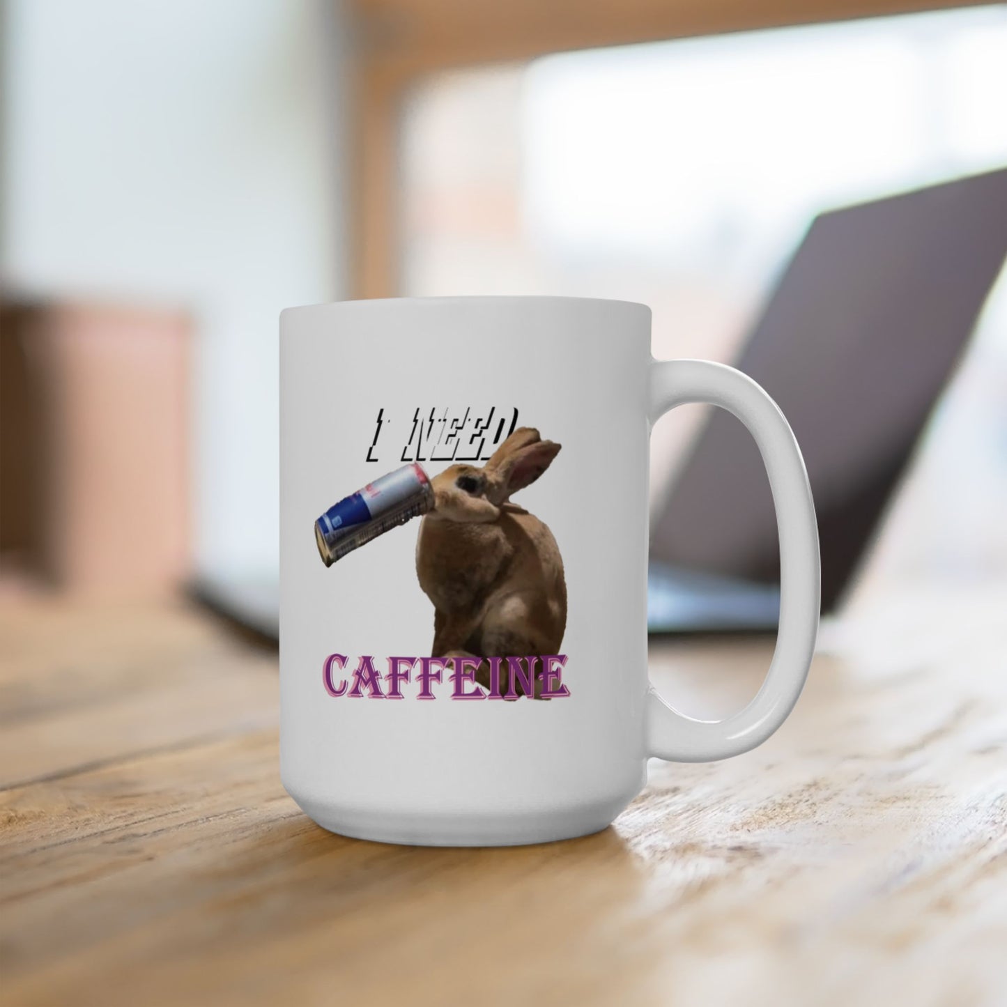 I Need Caffeine - Rabbit Mug, (11oz, 15oz)