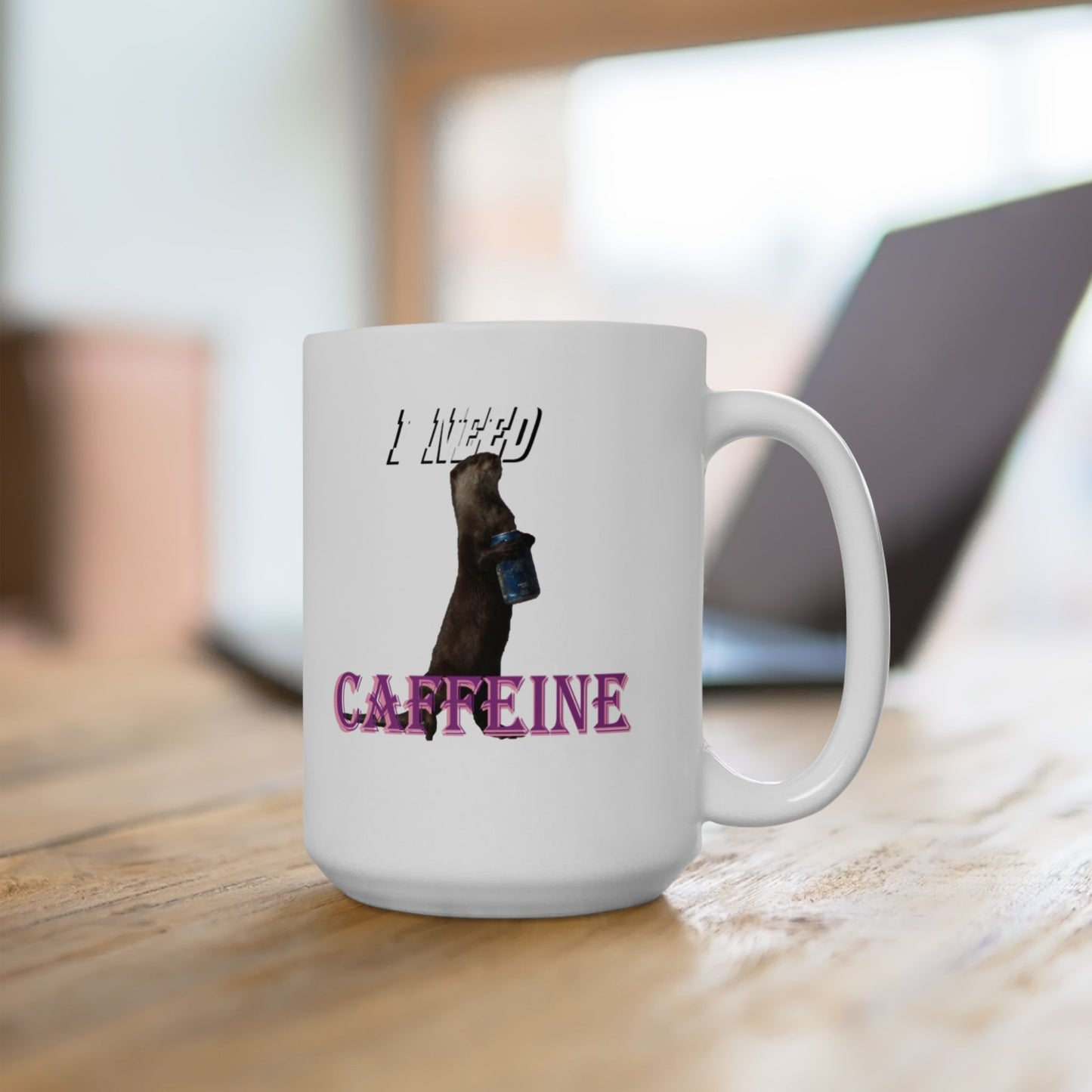 I Need Caffeine - Otter Mug, (11oz, 15oz)